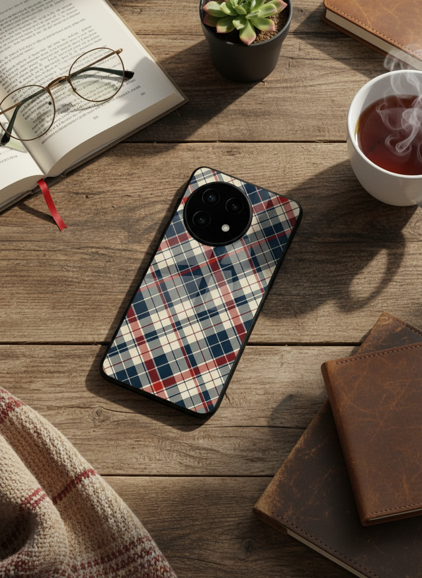 Plaid Perfection Glass Back Cover For One Plus 13, 12, 11, 10, Nord Series