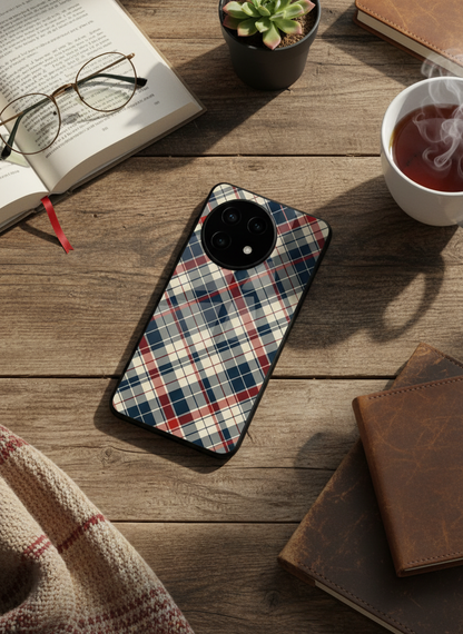 Plaid Perfection Glass Back Cover For One Plus 13, 12, 11, 10, Nord Series