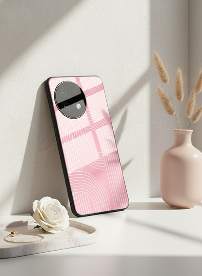 Linear Blush Glass Back Cover For One Plus 13, 12, 11, 10, Nord Series