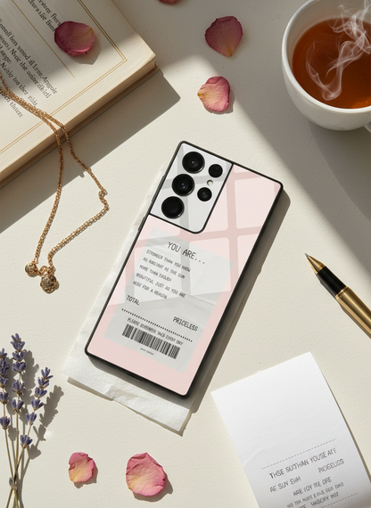 You Are Enough Premium Glass Back Cover For Galaxy S, A, M & F Series