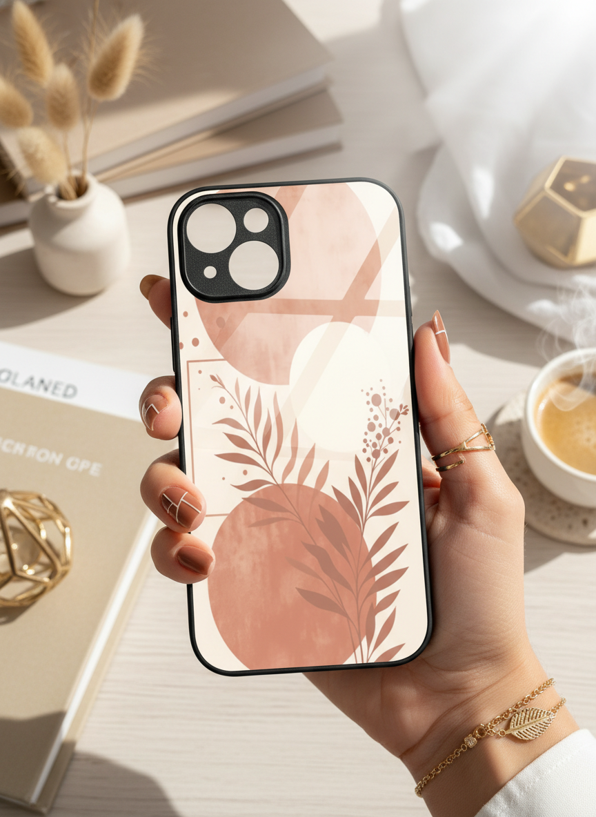Blush Harmon Premium Glass Back Cover For iPhone 11-17 Models