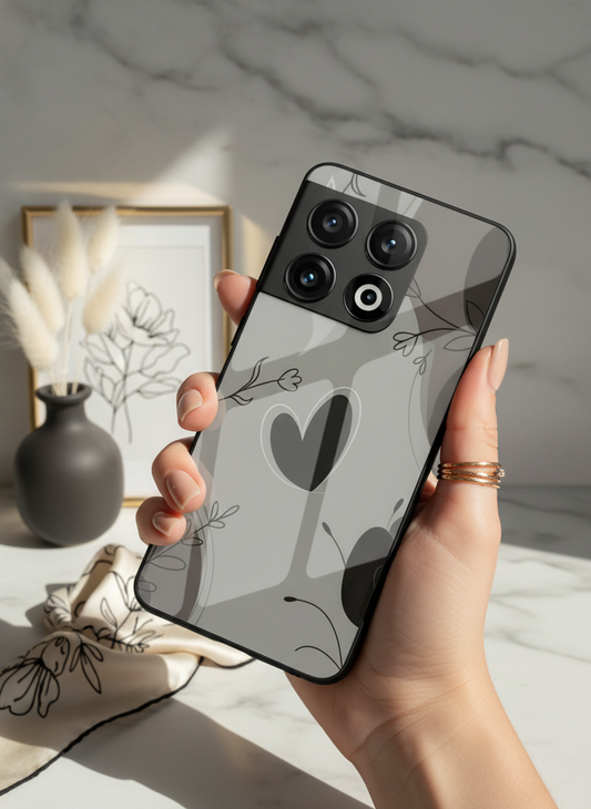 Muted Hearts Glass Back Cover For One Plus 13, 12, 11, 10, Nord Series