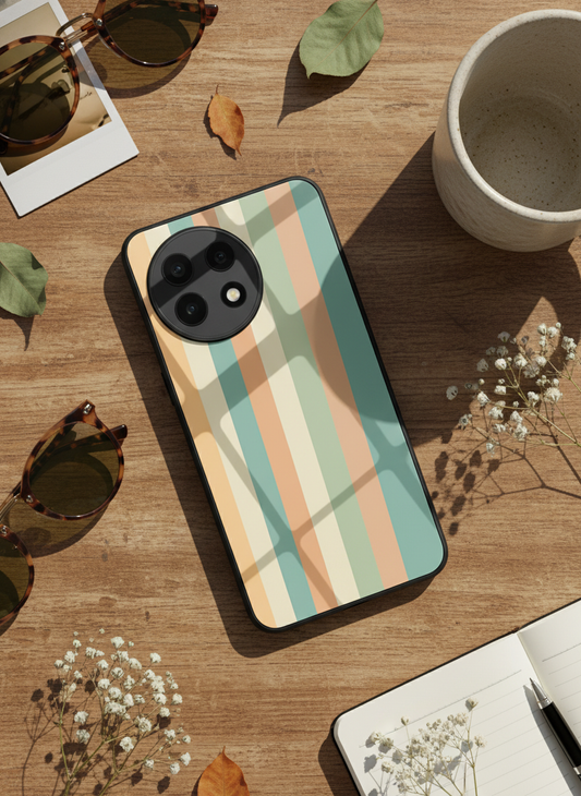 Abstract Strips Premium Glass Back Cover For One Plus 13, 12, 11, 10, Nord Series