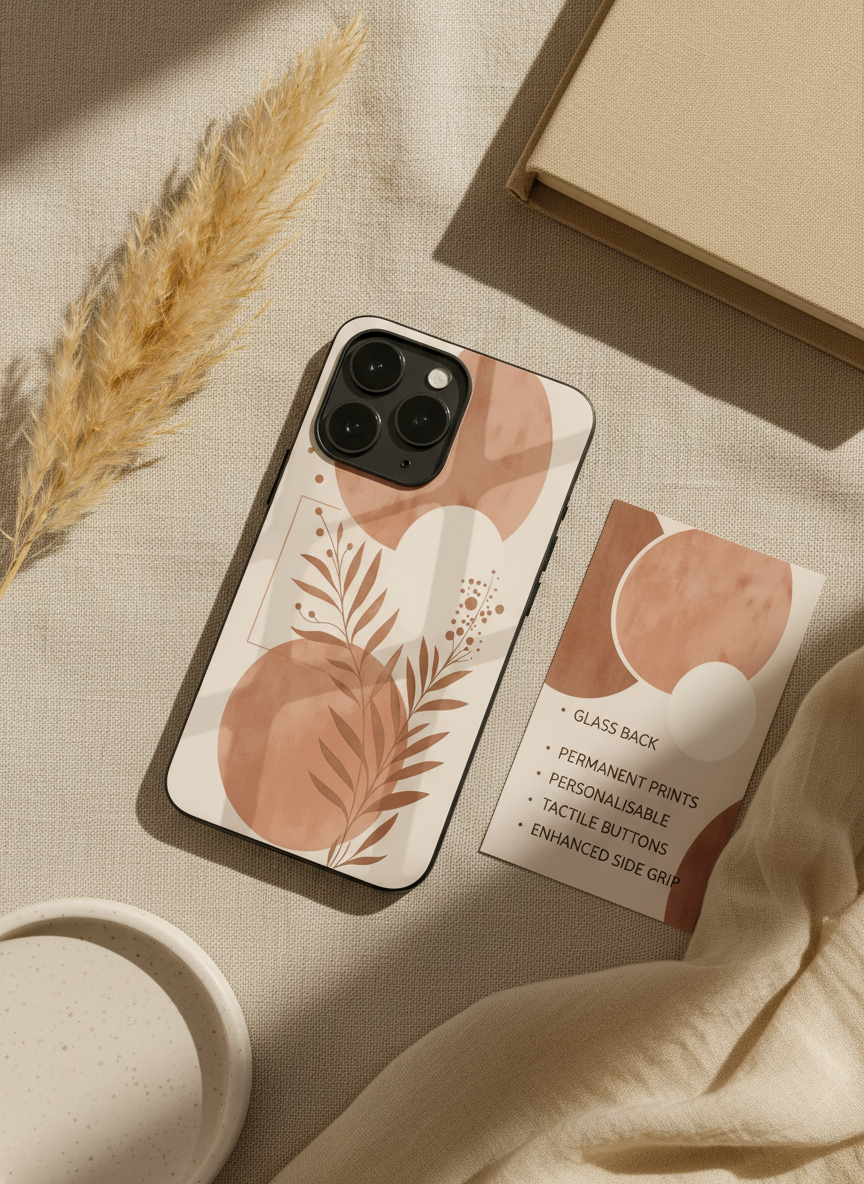 Blush Harmon Premium Glass Back Cover For iPhone 11-17 Models