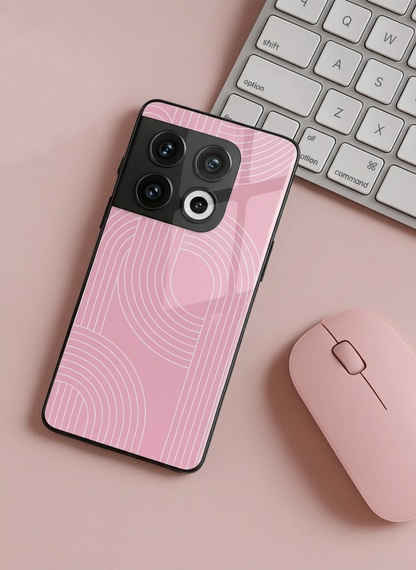 Linear Blush Glass Back Cover For One Plus 13, 12, 11, 10, Nord Series