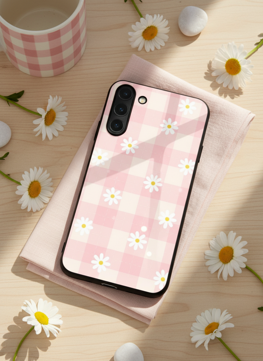 Daisy Bloom Premium Glass Back Cover For Galaxy S, A, M & F Series