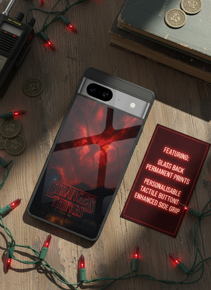STRANGER THINGS- The Dark Overlord Premium Glass Back Cover For Google Pixel 7,8,9,10 Series