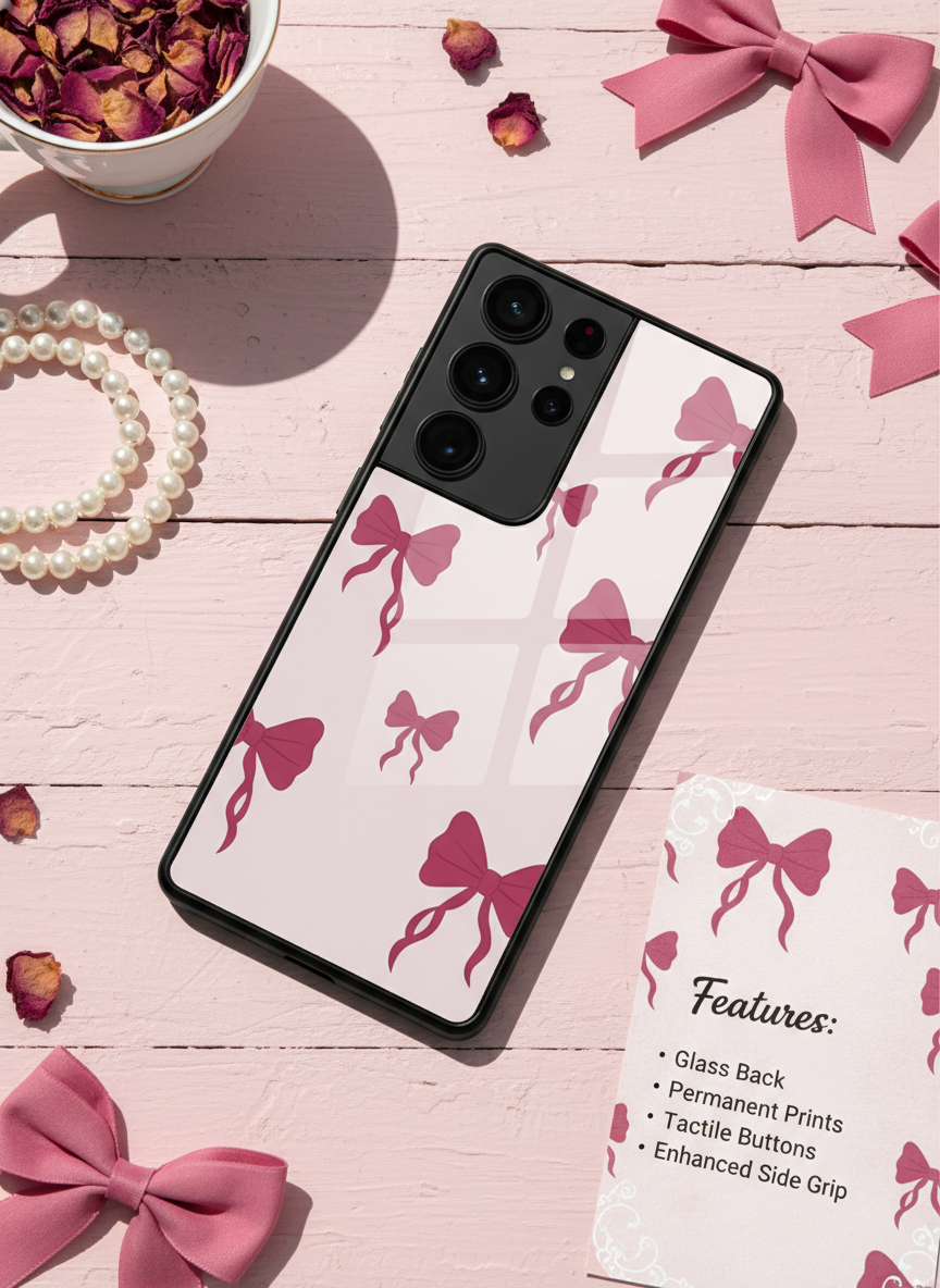 Purple Charm Premium Glass Back Cover For Galaxy S, A, M & F Series