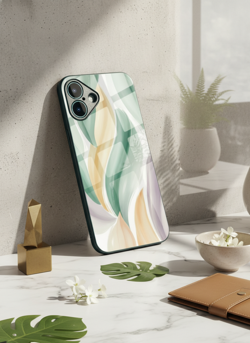 Artistic Touch Premium Glass Back Cover For iPhone 11-17 Models
