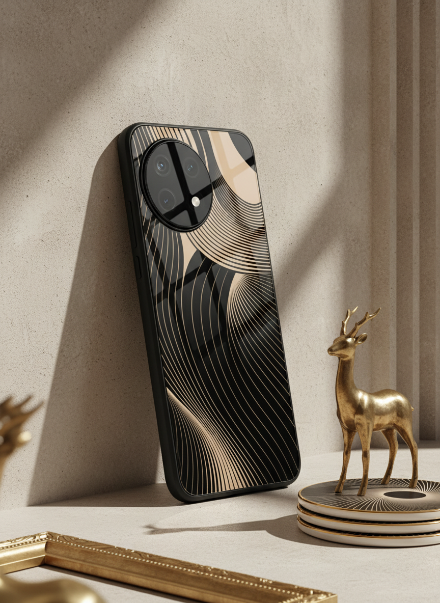 Aesthetic Swirls Premium Glass Back Cover For One Plus 13, 12, 11, 10, Nord Series