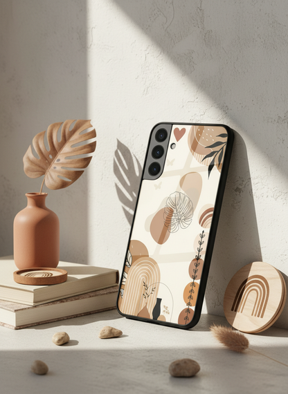 Organic Aura Premium Glass Back Cover For Galaxy S, A, M & F Series