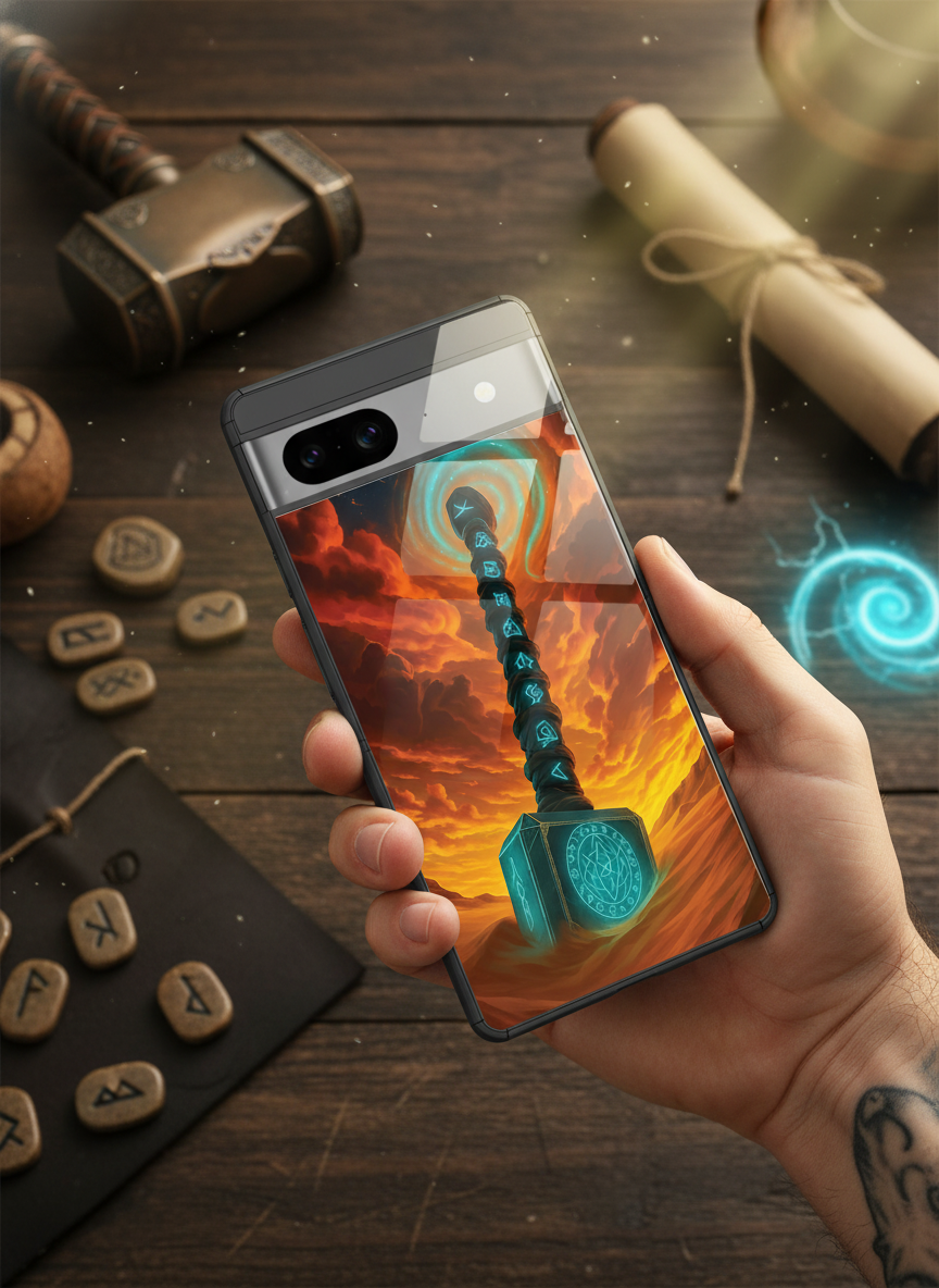 Mjolnir is it You ? Premium Glass Back Cover For Google Pixel 7,8,9,10 Series