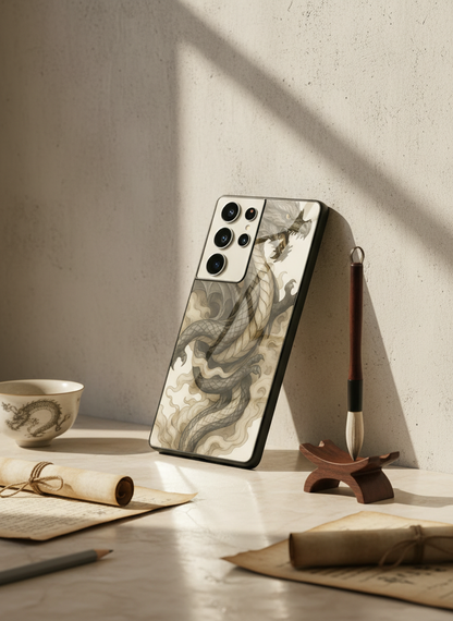 Dragon Premium Glass Back Cover For Galaxy S, A, M & F Series