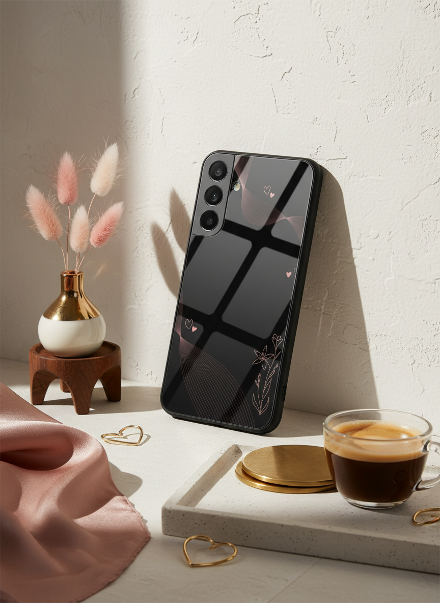 Velvet Bloom Personalised Premium Glass Back Cover For Galaxy S, A, M & F Series