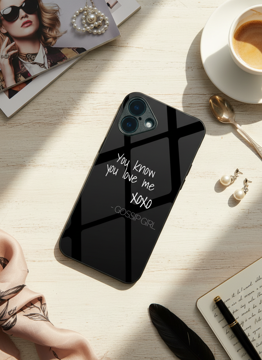 GOSSIP GIRL Scandal Script Premium Glass Back Cover For iPhone 11-17 Models