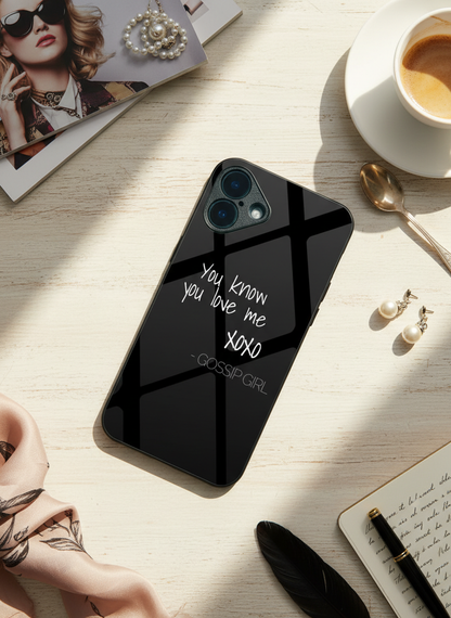 GOSSIP GIRL Scandal Script Premium Glass Back Cover For iPhone 11-17 Models