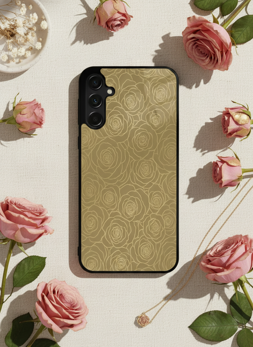Gilded Rose Premium Glass Back Cover For Galaxy S, A, M & F Series
