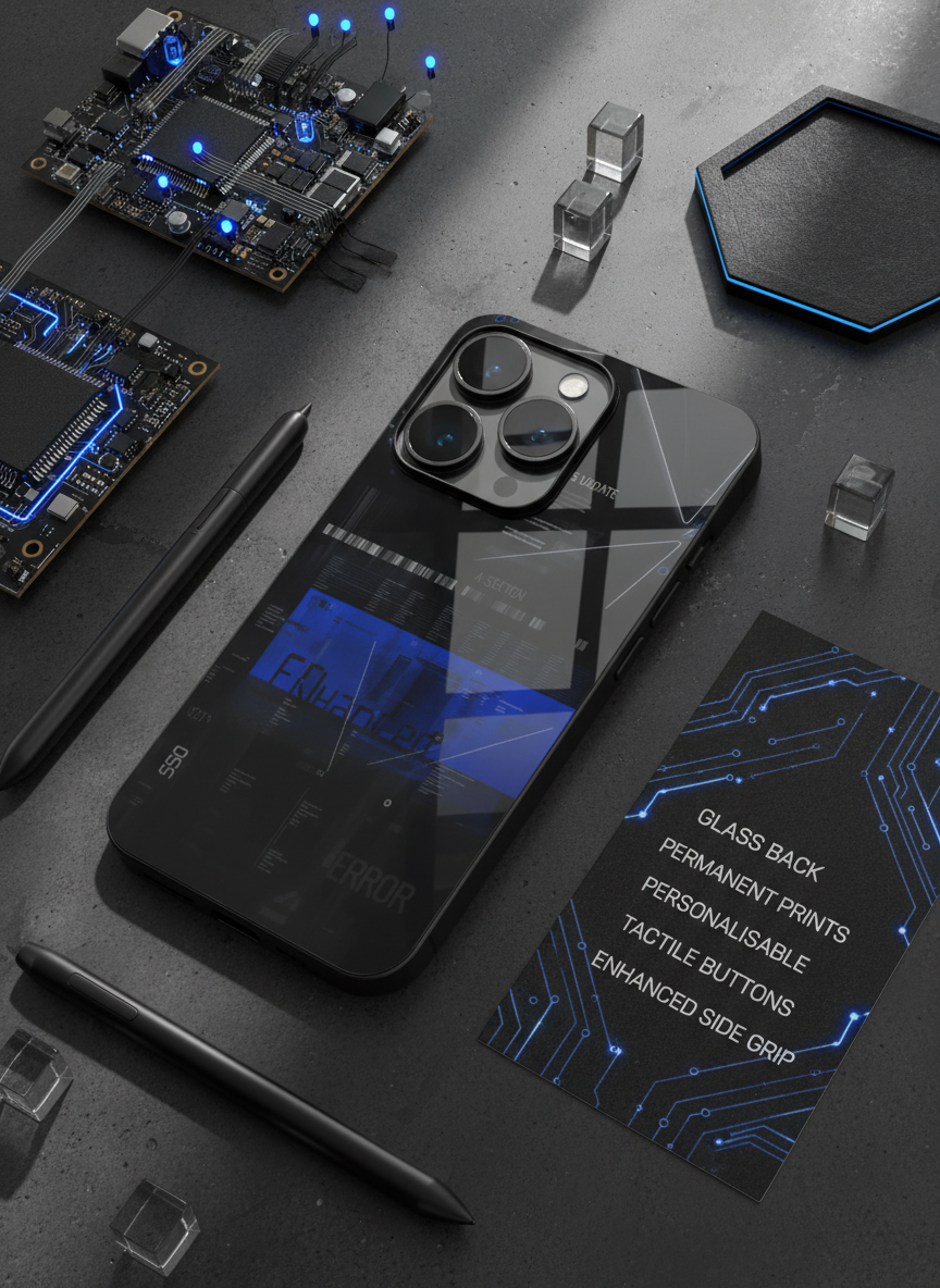 Hacker Premium Glass Back Cover For iPhone 11-17 Models