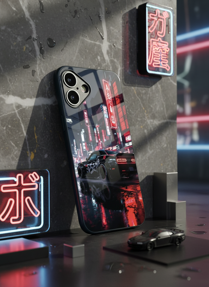 Tokyo Heart Premium Glass Back Cover For iPhone 11-17 Models