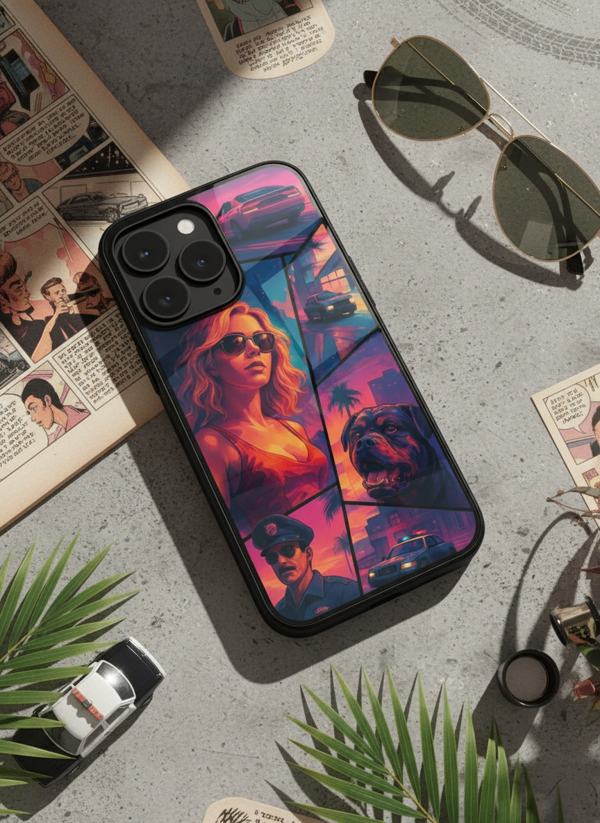 GTA Loading  Premium Glass Back Cover For iPhone 11-17 Models