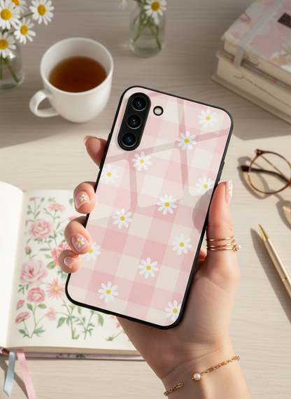 Daisy Bloom Premium Glass Back Cover For Galaxy S, A, M & F Series