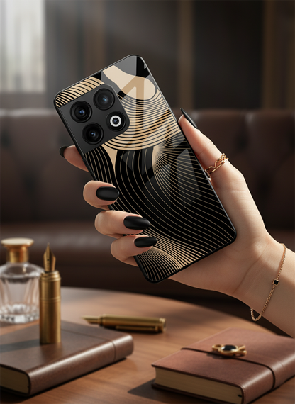 Aesthetic Swirls Premium Glass Back Cover For One Plus 13, 12, 11, 10, Nord Series