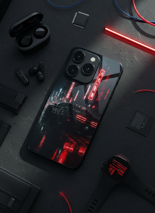 Tokyo Heart Premium Glass Back Cover For iPhone 11-17 Models