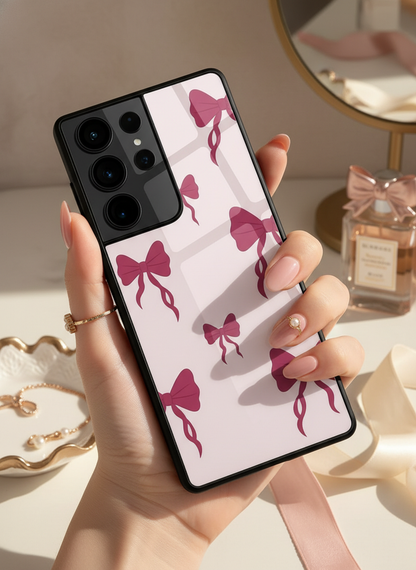 Purple Charm Premium Glass Back Cover For Galaxy S, A, M & F Series