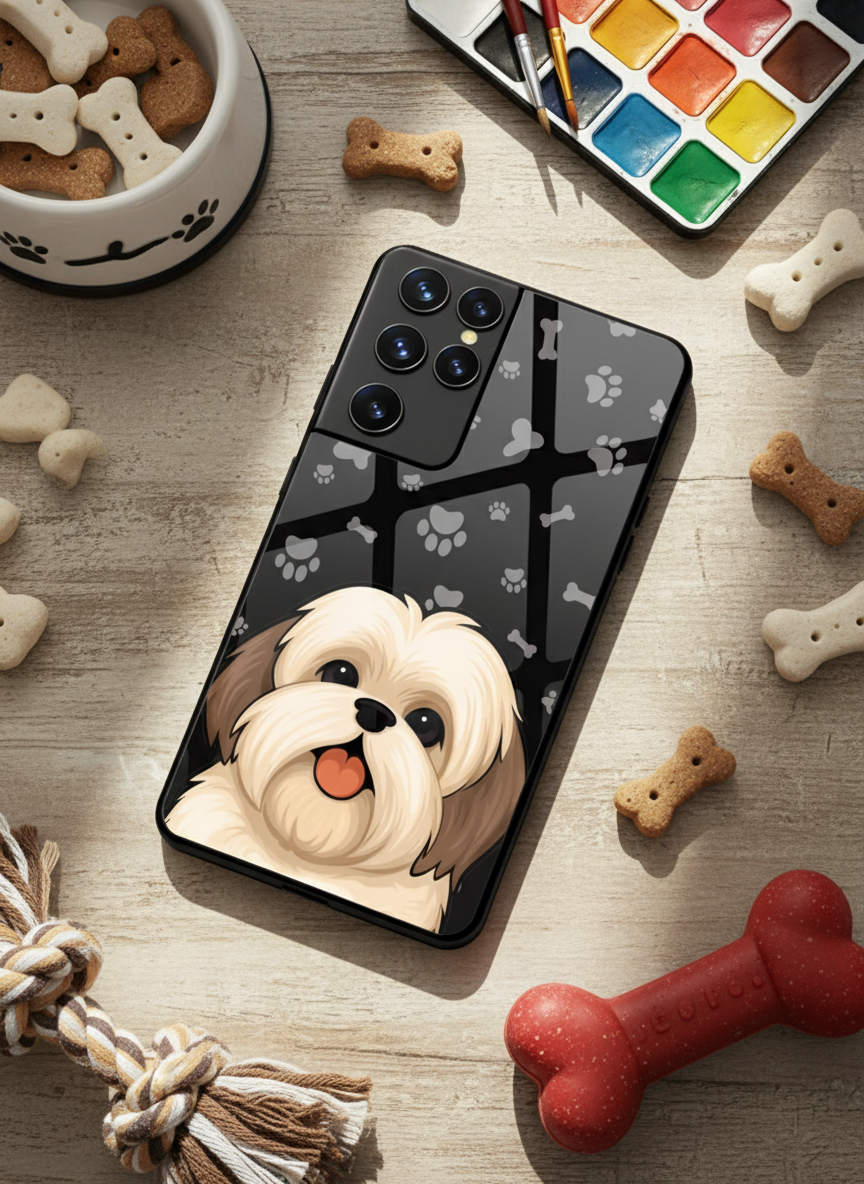 Fluffy Love Premium Glass Back Cover For Galaxy S, A, M & F Series
