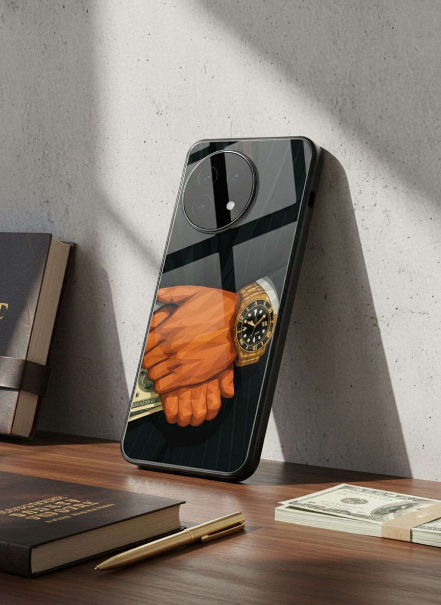 Money Matters Premium Glass Back Cover For One Plus 13, 12, 11, 10, Nord Series