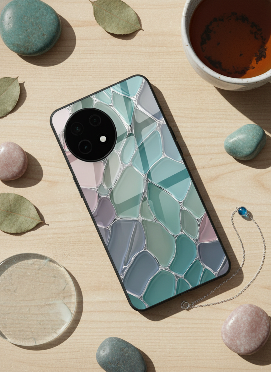 Ocean Glaze Glass Back Cover For One Plus 13, 12, 11, 10, Nord Series