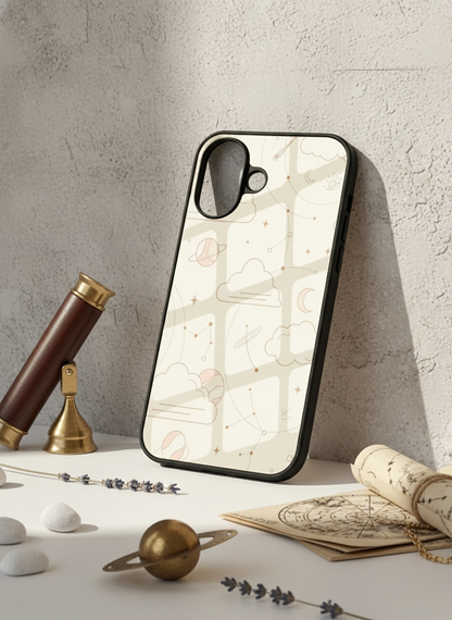 Celestial Love Premium Glass Back Cover For iPhone 11-17 Models