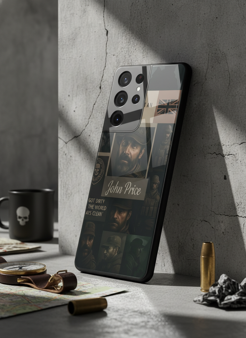 Captain's Creed Premium Glass Back Cover For Galaxy S, A, M & F Series