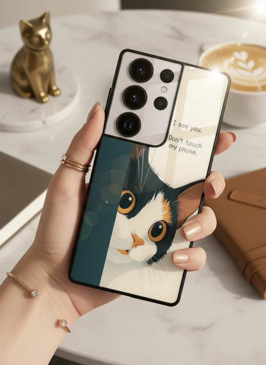 Sassy Cats Premium Glass Back Cover For Galaxy S, A, M & F Series
