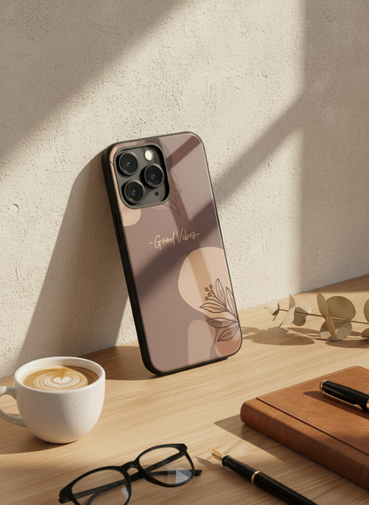 Calm Aura Premium Glass Back Cover For iPhone 11-17 Models