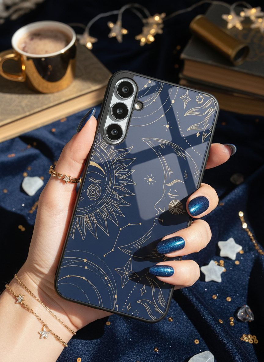 Celestial Dreams Premium Glass Back Cover For Galaxy S, A, M & F Series