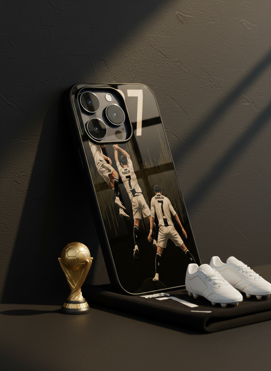 AIR CR7 Premium Glass Back Cover For iPhone 11-17 Models