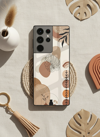 Organic Aura Premium Glass Back Cover For Galaxy S, A, M & F Series