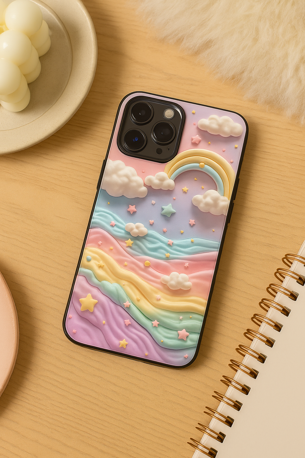 Whimsy Cloud Premium Glass Back Cover For iPhone 11,12,13,14,15,16,17 Models The Case & Co