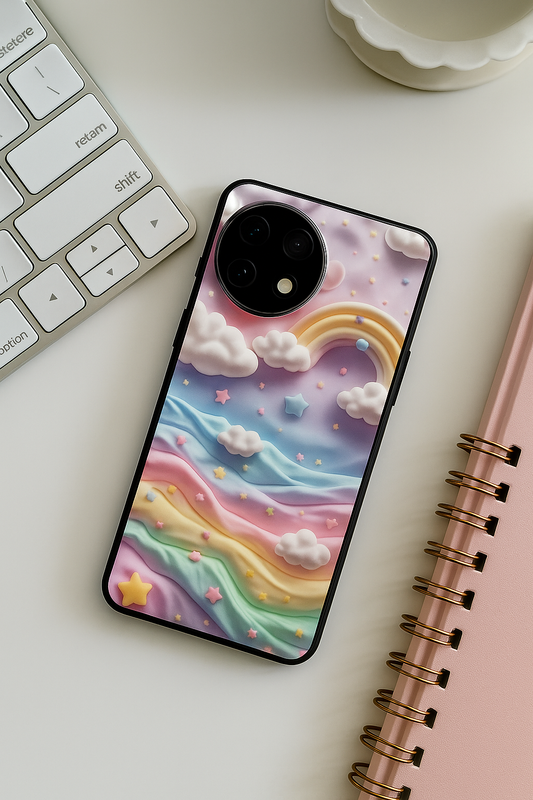 Whimsy Clouds Glass Back Cover For One Plus 13, 12, 11, 10, Nord Series The Case & Co