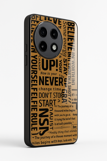 Words Of Strenght Premium Glass Back Cover For One Plus 13, 12, 11, 10, Nord Series The Case & Co