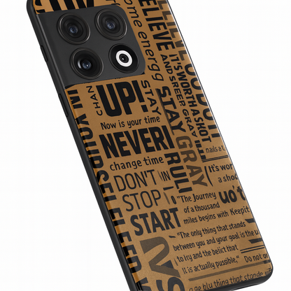 Words Of Strenght Premium Glass Back Cover For One Plus 13, 12, 11, 10, Nord Series The Case & Co