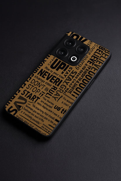 Words Of Strenght Premium Glass Back Cover For One Plus 13, 12, 11, 10, Nord Series The Case & Co