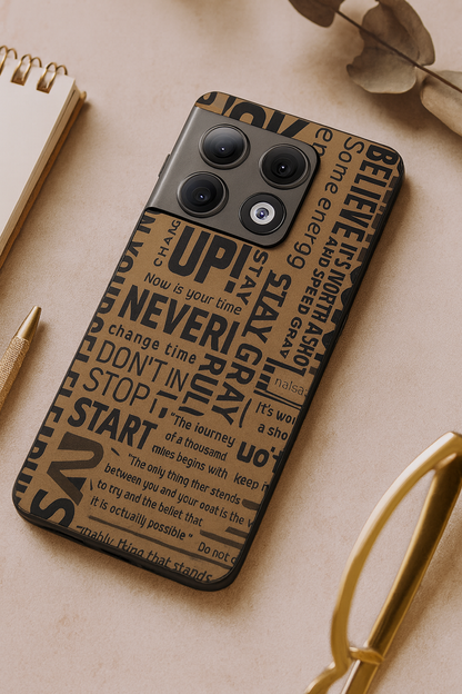 Words Of Strenght Premium Glass Back Cover For One Plus 13, 12, 11, 10, Nord Series The Case & Co