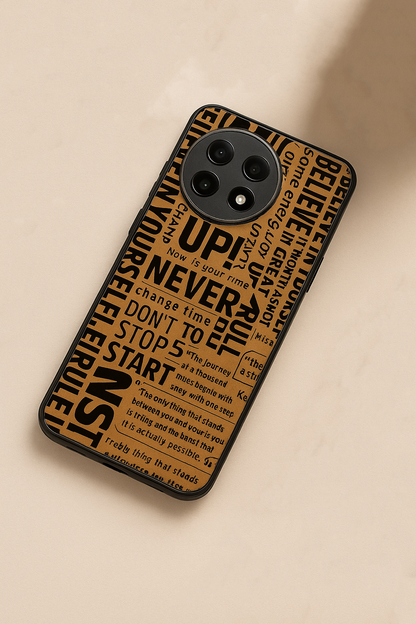 Words Of Strenght Premium Glass Back Cover For One Plus 13, 12, 11, 10, Nord Series The Case & Co