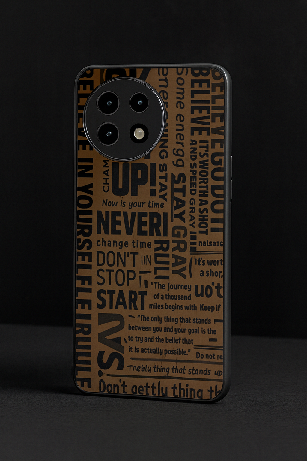 Words Of Strenght Premium Glass Back Cover For One Plus 13, 12, 11, 10, Nord Series The Case & Co