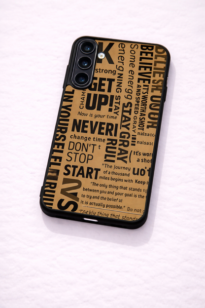 Words of Strength Premium Glass Back Cover For Galaxy S, A, M & F Series The Case & Co