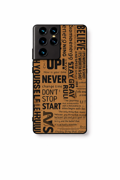 Words of Strength Premium Glass Back Cover For Galaxy S, A, M & F Series The Case & Co