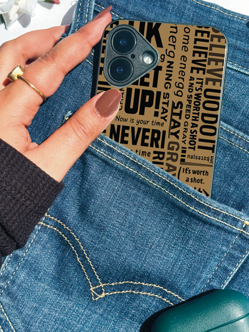 Words of Strength Premium Glass Back Cover For iPhone 11,12,13,14,15,16,17 Models The Case & Co