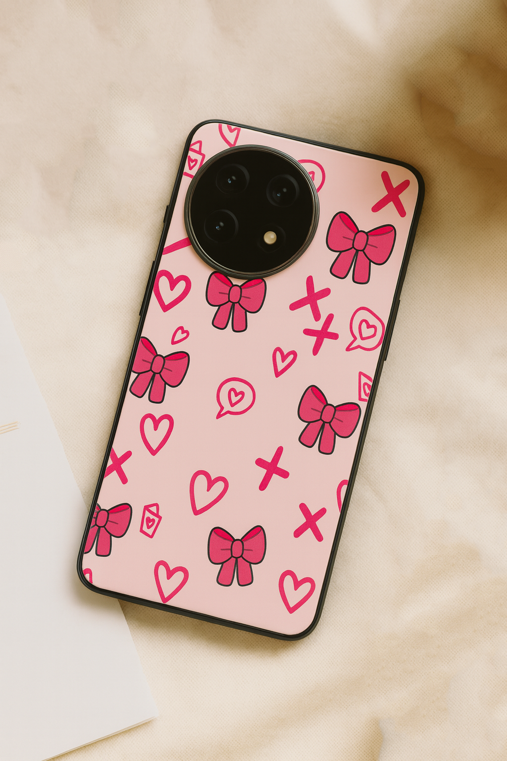 XOXO Bows Premium Glass Back Cover For One Plus 13, 12, 11, 10, Nord Series The Case & Co